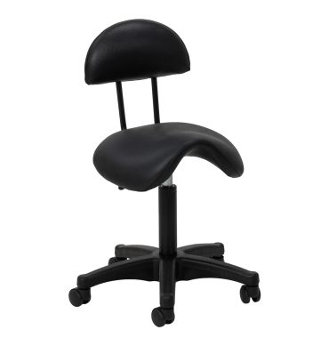 Kozmetička stolica 6001 sedlo s naslonom – crna
