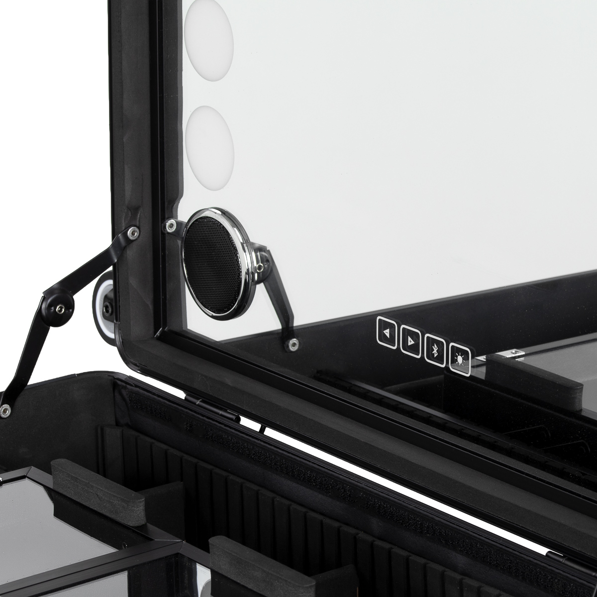 Kozmetički kofer s LED ogledalom i Bluetooth zvučnicima - Slika 10