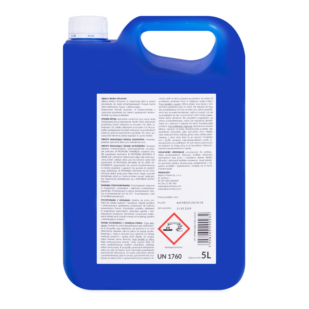 Dezinfekcijsko sredstvo za površine i medicinske opreme Ultrasonic Sterill – 5 L - Slika 2