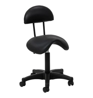 Kozmetička stolica 6001 sedlo s naslonom – crna