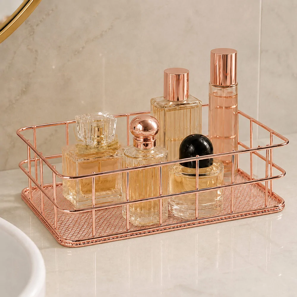 Metalna košarica za organizaciju - Rose gold 1 - Slika 2