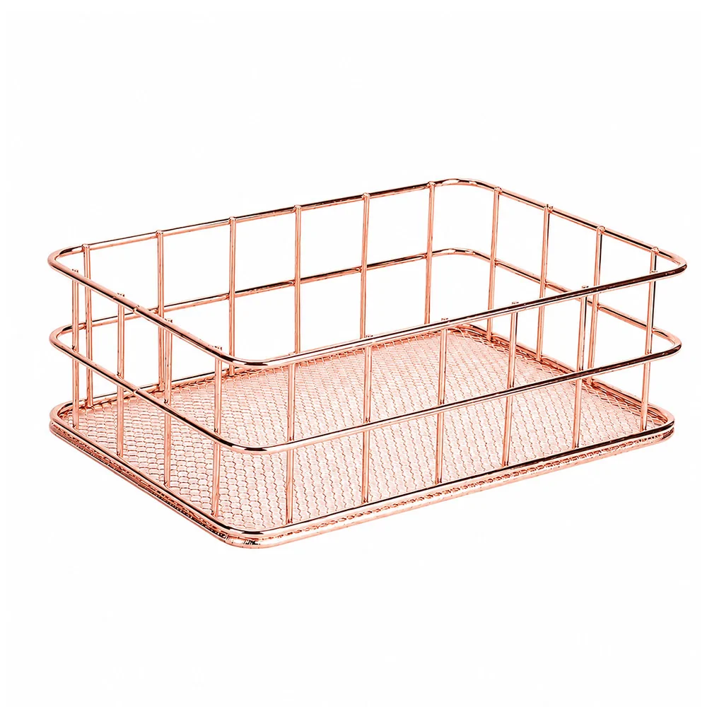 Metalna košarica za organizaciju - Rose gold 1 - Slika 3