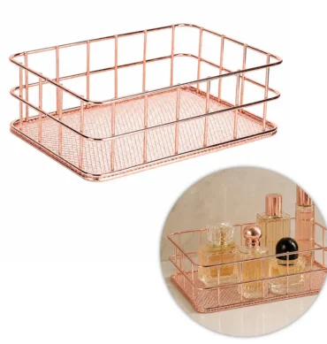 Metalna košarica za organizaciju - Rose gold 1