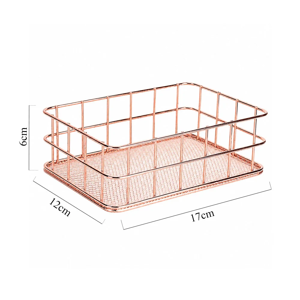 Metalna košarica za organizaciju - Rose gold 1 - Slika 4