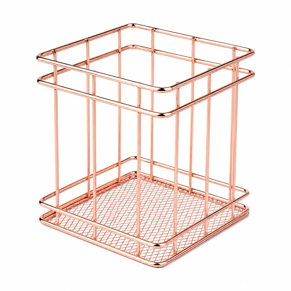 Metalna košarica za odlaganje kistova - Rose gold 2 - Slika 3