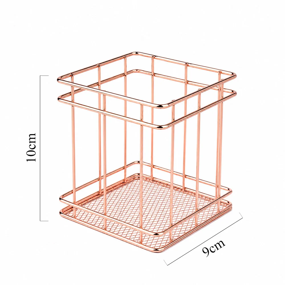 Metalna košarica za odlaganje kistova - Rose gold 2 - Slika 4