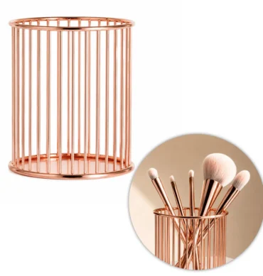 Metalna košarica za odlaganje kistova - Rose gold 3