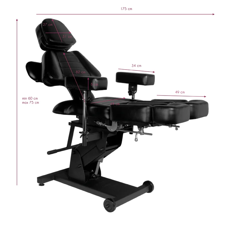 Električna fotelja za tattoo studio Pro Ink – prikaz 10