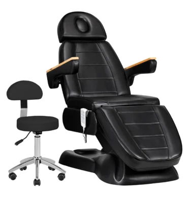 Električna kozmetička stolica Luxury Black + kozmetička stolica