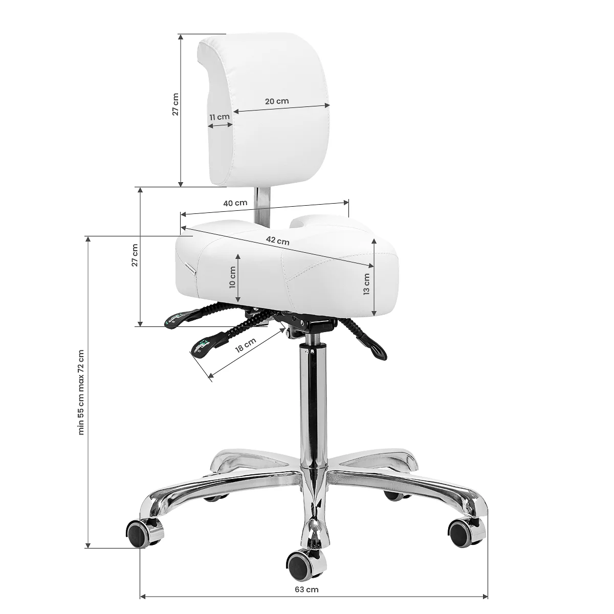 Kozmetička stolica 1005 White – prikaz 14