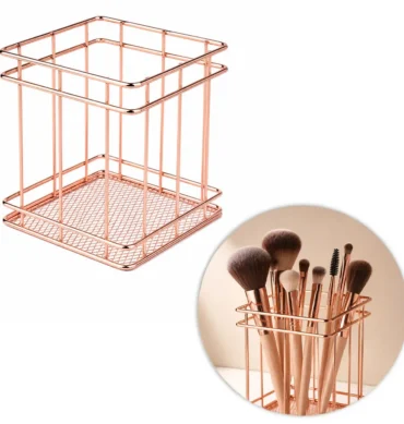 Metalna košarica za odlaganje kistova - Rose gold 2