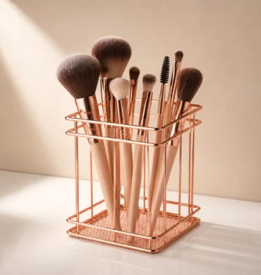Metalna košarica za odlaganje kistova - Rose gold 2 – prikaz 2