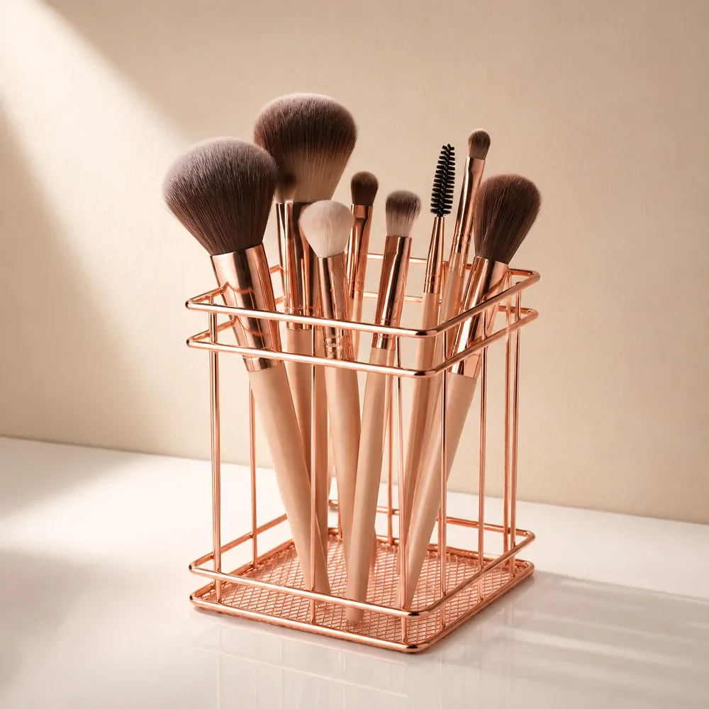 Metalna košarica za odlaganje kistova - Rose gold 2 – prikaz 2