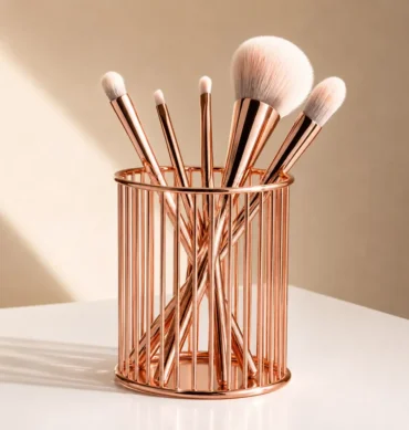 Metalna košarica za odlaganje kistova - Rose gold 3 – prikaz 2