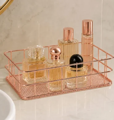 Metalna košarica za organizaciju - Rose gold 1 – prikaz 2