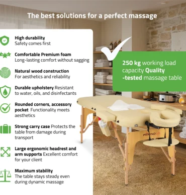 Sklopivi masažni stol Comfy Beige – prikaz 2